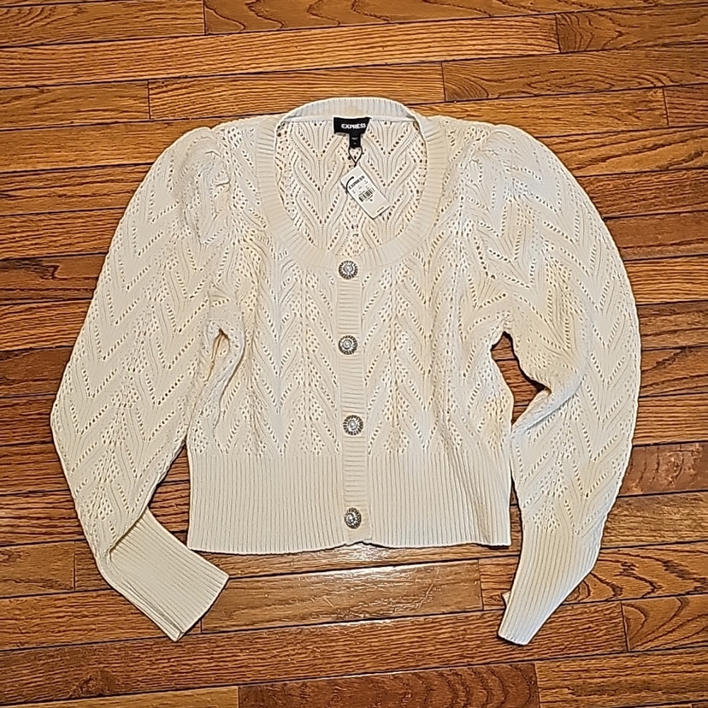 NWT Express Cardigan white XL